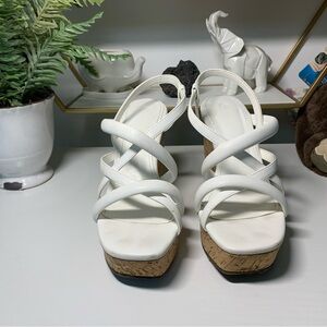 White Strappy Platform Sandals